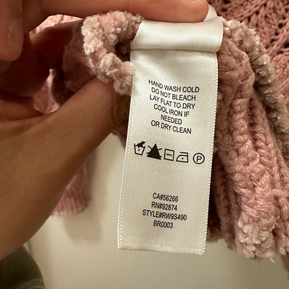 ~ANTHROPOLOGIE~ SPLENDID Chunky Knit Crewneck Sweater in Dusty Pink Color - Picture 5 of 10